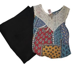 XXL No Boundaries Top Multicolor 12 Mr B Black zipper Shorts